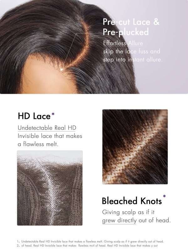 12 Inch Loose Wavy Glueless Pre Cut Lace Wigs Human Hair Pre Plucked Undetectable HD Lace Closure Side Parted Short Wig For Women