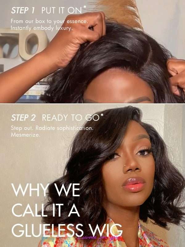 12 Inch Loose Wavy Glueless Pre Cut Lace Wigs Human Hair Pre Plucked Undetectable HD Lace Closure Side Parted Short Wig For Women