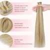 I tip Human Hair Extension #16/22 Light Blonde Highlighted Golden Blonde I Tip Hair Extensions Real Human Hair Cold Fusion Itips Hair Extensions Human Hair 16 inch 50pc 50g