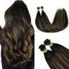 1B61B I tip Human Hair Extension #1B/6/1B Natural Black to Chestnut Brown I Tip Hair Extensions Real Human Hair Cold Fusion Itips Hair Extensions Human Hair 16 inch 50pc 50g
