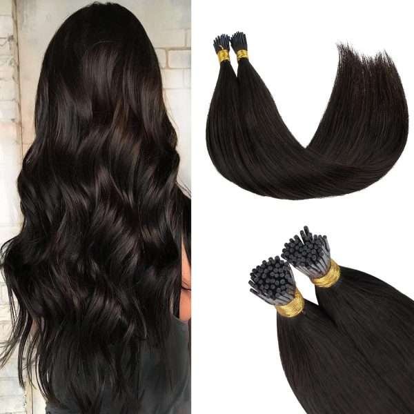 I tip Human Hair Extension #2 Dark Brown I Tip Hair Extensions Real Human Hair Cold Fusion Itips Hair Extensions Human Hair 16 inch 50pc 50g