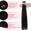 I tip Human Hair Extension #2 Dark Brown I Tip Hair Extensions Real Human Hair Cold Fusion Itips Hair Extensions Human Hair 16 inch 50pc 50g