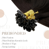23-修 U Tip Hair Extensions Human Hair Brown Utip Hair Extensions Remy Straight Dark Brown #2 Hot Fusion Hair Extensions Real Human Hair for Women 16 Inch 1g 50pcs/50g