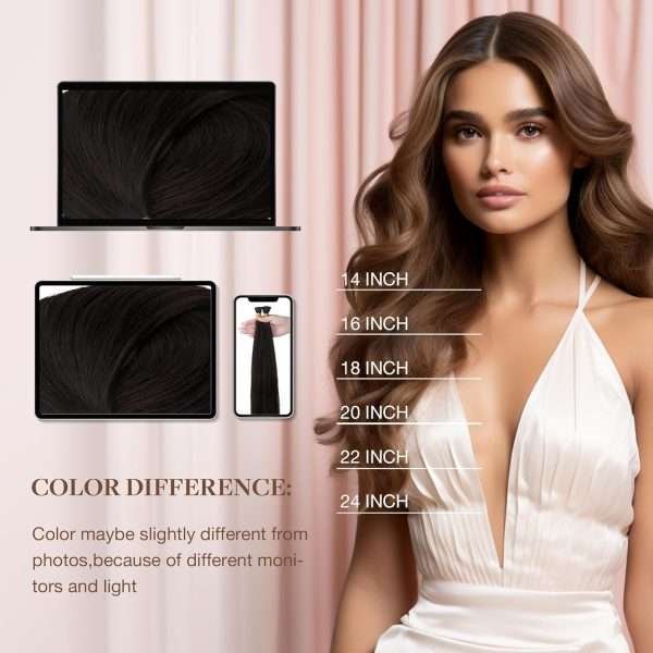 I tip Human Hair Extension #2 Dark Brown I Tip Hair Extensions Real Human Hair Cold Fusion Itips Hair Extensions Human Hair 16 inch 50pc 50g