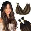 I tip Human Hair Extension #2/6/2 Dark Brown to Chestnut Brown I Tip Hair Extensions Real Human Hair Cold Fusion Itips Hair Extensions Human Hair 16 inch 50pc 50g