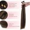 I tip Human Hair Extension #2/6/2 Dark Brown to Chestnut Brown I Tip Hair Extensions Real Human Hair Cold Fusion Itips Hair Extensions Human Hair 16 inch 50pc 50g