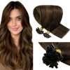 U tip Hair Extensions Real Human Hair Balayage Dark Brown U Tip Hair Extensions Real Human Hair 16 inch 1g/s 50 Strands One Pack
