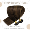 U tip Hair Extensions Real Human Hair Balayage Dark Brown U Tip Hair Extensions Real Human Hair 16 inch 1g/s 50 Strands One Pack