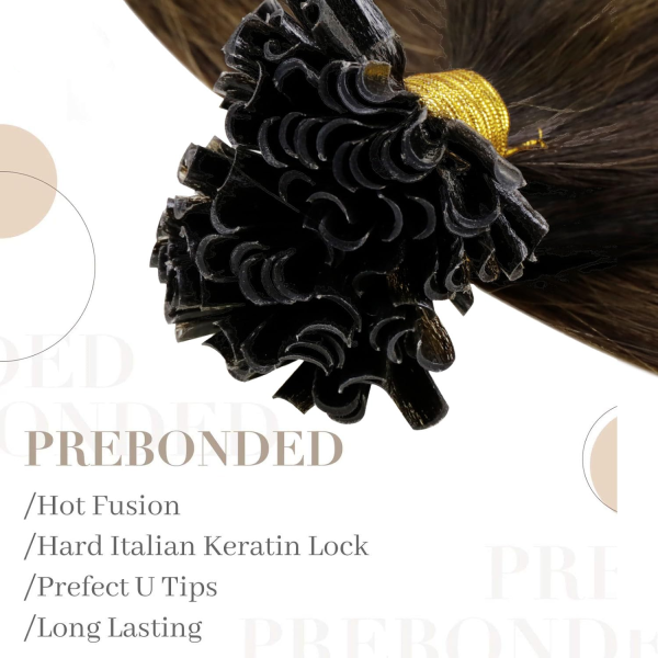 U tip Hair Extensions Real Human Hair Balayage Dark Brown U Tip Hair Extensions Real Human Hair 16 inch 1g/s 50 Strands One Pack