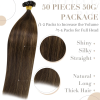 U tip Hair Extensions Real Human Hair Balayage Dark Brown U Tip Hair Extensions Real Human Hair 16 inch 1g/s 50 Strands One Pack