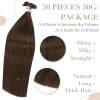 U Tip Hair Extensions Real Human Hair Brown U Tips Hair Extensions Medium Brown #4 Hot Fusion Remy Hair Extensions Utips Pre Bonded Straight Extensions 50pcs/50g  16 Inch