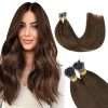 I tip Human Hair Extension #4 Chocolate Brown I Tip Hair Extensions Real Human Hair Cold Fusion Itips Hair Extensions Human Hair 16 inch 50pc 50g