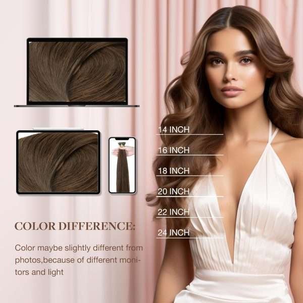 I tip Human Hair Extension #4 Chocolate Brown I Tip Hair Extensions Real Human Hair Cold Fusion Itips Hair Extensions Human Hair 16 inch 50pc 50g