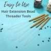 5 Wooden Hair Extensions Loop Needle Threader Wire Pulling Hook Tool for silicone microlink beads and feathers, Set of 5 for hair or feather extensions (5 Loop Tools)