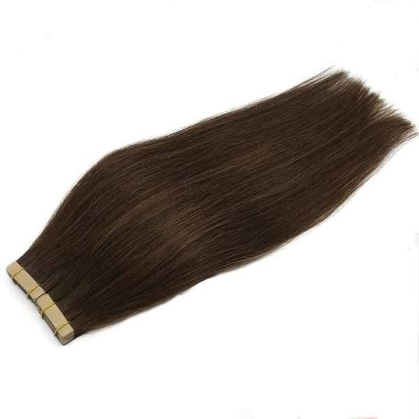 Tape in Human Hair Extensions Chocolate Brown #4 Seamless Straight Remy Human Hair Extensions 50g 20pcs