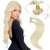 U Tip Hair Extensions Real Human Hair Platinum Blonde U Tips Hair Extensions Platinum Blonde #60 Hot Fusion Remy Hair Extensions Utips Pre Bonded Straight Extensions 50pcs/50g 16 Inch