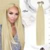 U Tip Hair Extensions Real Human Hair Platinum Blonde U Tips Hair Extensions Platinum Blonde #60 Hot Fusion Remy Hair Extensions Utips Pre Bonded Straight Extensions 50pcs/50g 16 Inch