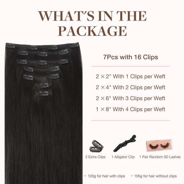 Full Head Clip-In Natural Black #1B Hair Extensions