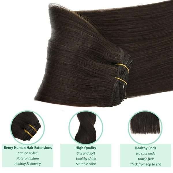 Full Head Clip-In Chocolate Brown #4 Hair Extensions