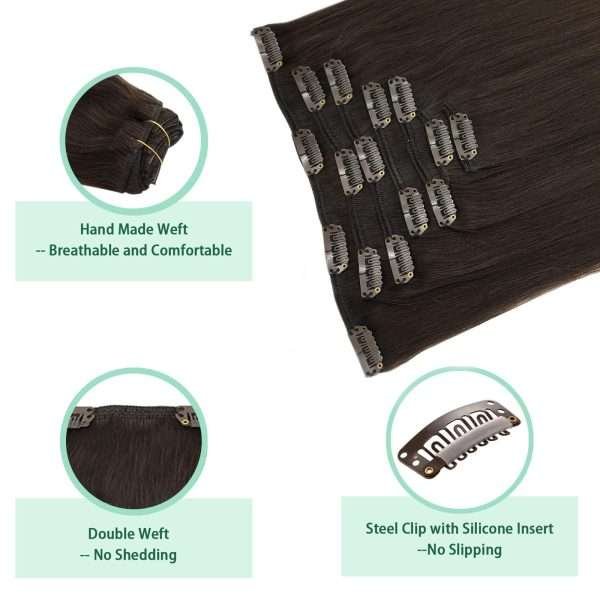 Full Head Clip-In Chocolate Brown #4 Hair Extensions