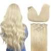 Full Head Clip-In Platinum Blonde #60A Human Hair Extensions