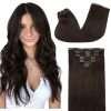 Full Head Clip-In Chocolate Brown #4 Hair Extensions