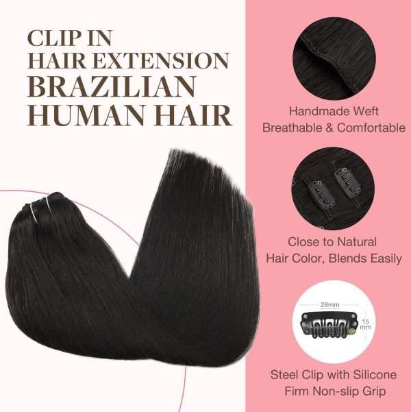 Full Head Clip-In Natural Black #1B Hair Extensions