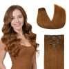Full Head Clip-In #Copper Human Hair Extensions