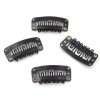 50PCS 6-Teeth U-Shape Snap Clips for Hair Extensions - 3.3cm/1.3inch (Black)