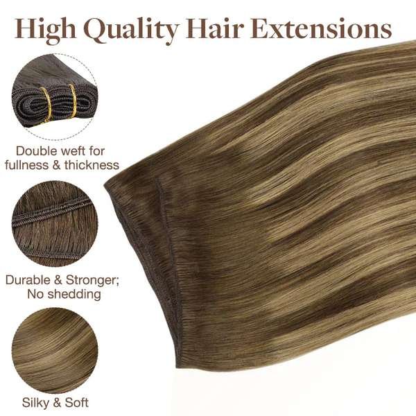 Caramel Blonde Balayage (4/27/4) - CARAMEL BLONDE BALAYAGE (4/27/4) Sew in Weft Hair Extensions