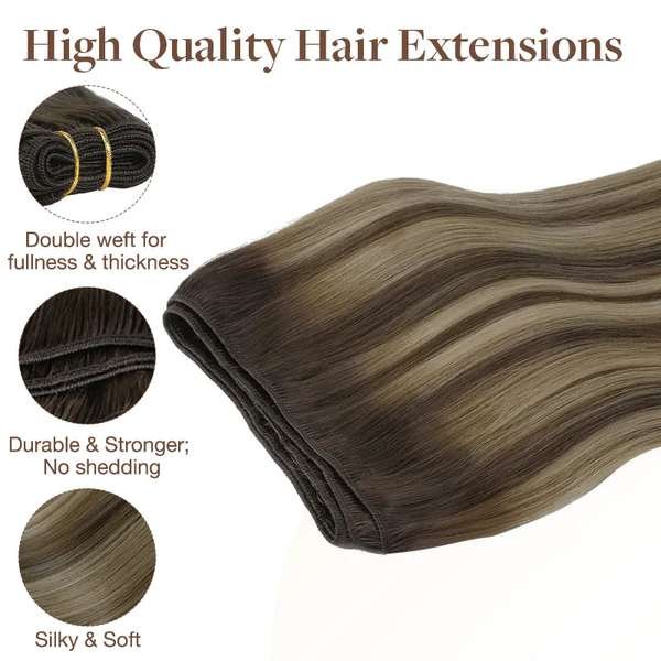 Honey Blonde Balayage (4/26/4) - HONEY BLONDE BALAYAGE (4/26/4) Sew in Weft Hair Extensions