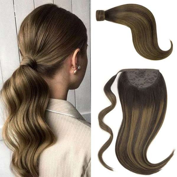 Dark Brown Balayage (2/6/2) - Human Hair Ponytail Extensions