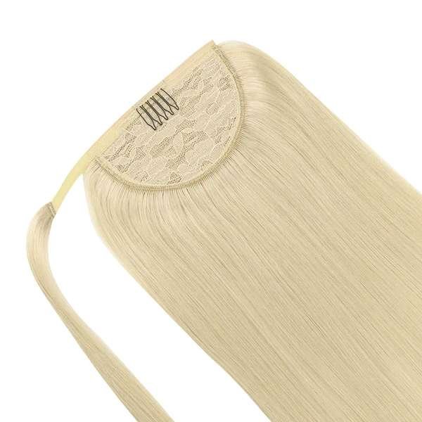 Bleach Blonde (613) - Human Hair Ponytail Extensions