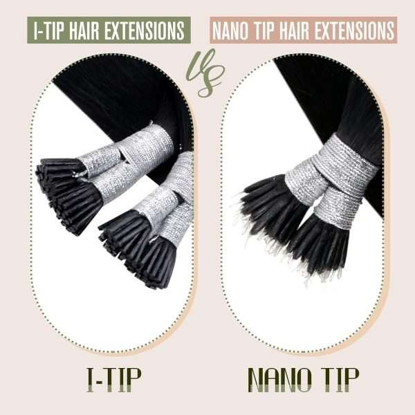 I tip Human Hair Extension #1 Jet Black I Tip Hair Extensions Real Human Hair Cold Fusion Black Itips Hair Extensions Human Hair 16 inch 50pc 50g