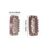 50PCS 6-Teeth U-Shape Snap Clips for Hair Extensions – 3.3cm/1.3inch (Light Brown)