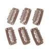 50PCS 6-Teeth U-Shape Snap Clips for Hair Extensions – 3.3cm/1.3inch (Light Brown)