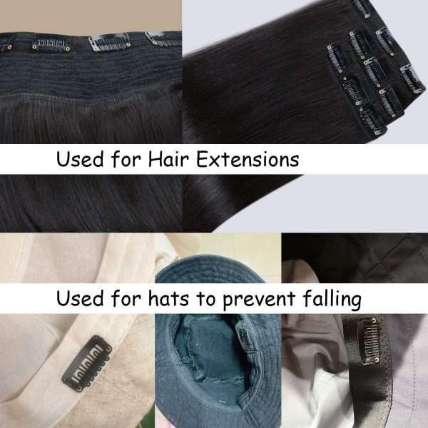 50PCS 6-Teeth U-Shape Snap Clips for Hair Extensions – 3.3cm/1.3inch (Light Brown)