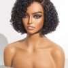 8" Curly Glueless Wigs Human Hair Pre Cut/Plucked, Undetectable HD Lace Wig Ready to Go Lace Bob Wig Short Curly 180 Density