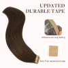Tape in Human Hair Extensions Chocolate Brown #4 Seamless Straight Remy Human Hair Extensions 50g 20pcs