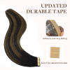 Tape in Human Hair Extensions Balayage Natural Black Highlighted Chestnut Brown#1B/6/1B Seamless Straight Remy Human Hair Extensions 50g 20pcs
