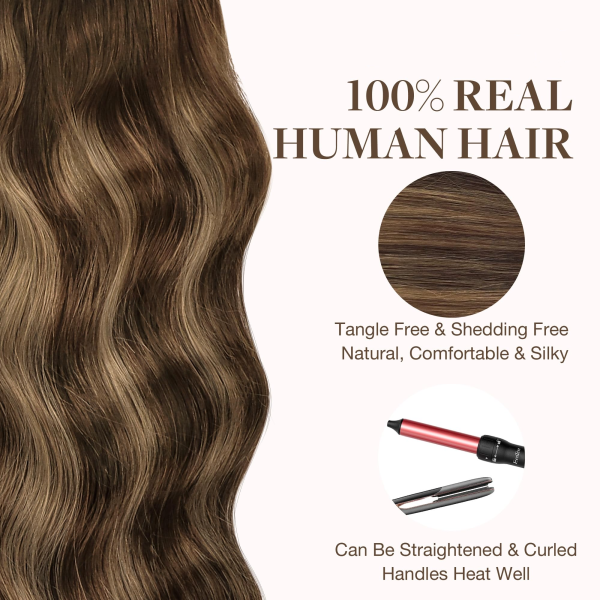 Tape in Human Hair Extensions Chocolate Brown to Caramel Blonde #T(4/27)4 Seamless Straight Remy Human Hair Extensions 50g 20pcs