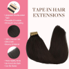 Tape in Human Hair Extensions Dark Brown #2 Seamless Straight Human Hair Extensions 50g 20pcs