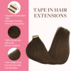 Tape in Human Hair Extensions Chocolate Brown #4 Seamless Straight Remy Human Hair Extensions 50g 20pcs