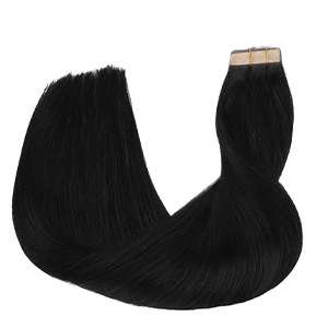 详情Detail-34 Tape in Hair Extensions Jet black #1 Real Human Hair Extensions Seamless Straight Human Hair Extensions 50g 20pcs
